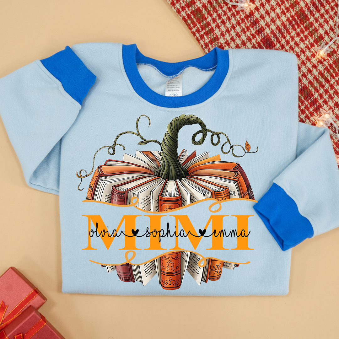 Mimi book Pumpkin And Grandkids Fall Sweatshirt Mix