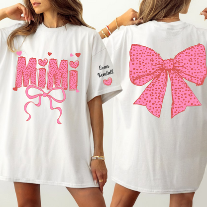 Personalized Mimi Pink Bow Sweatshirt – Custom Grandma Gift for Birthday or Christmas