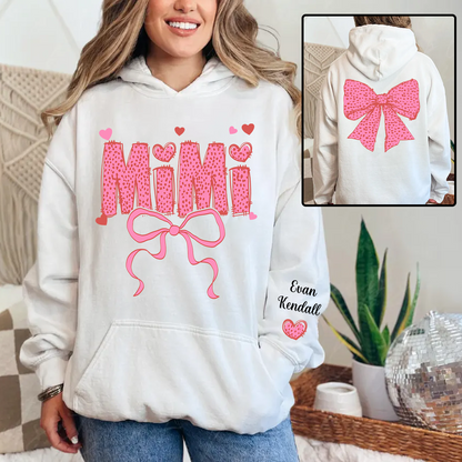 Personalized Mimi Pink Bow Sweatshirt – Custom Grandma Gift for Birthday or Christmas