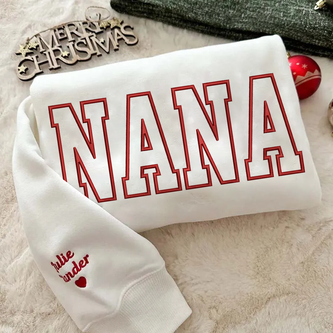Embroidered Personalized Mama Nana Gigi Mimi and Grandkids