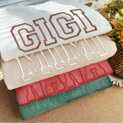 Nana Color Embroidery Nana and Grandkids Personalized Sweatshirt