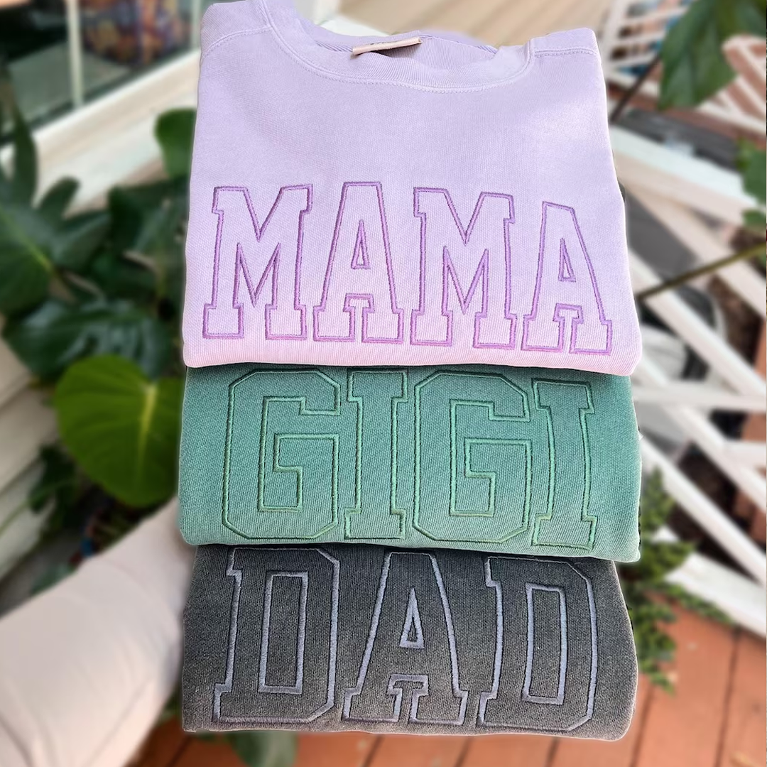 Embroidered Personalized Mama Nana Gigi Mimi and Grandkids