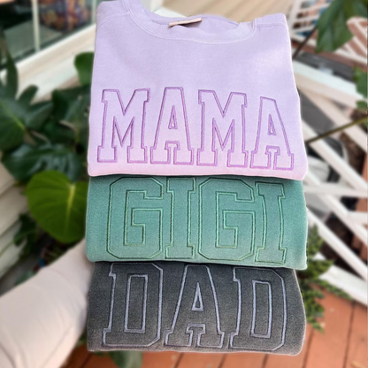 Embroidered Personalized Mama Nana Gigi Mimi and Grandkids
