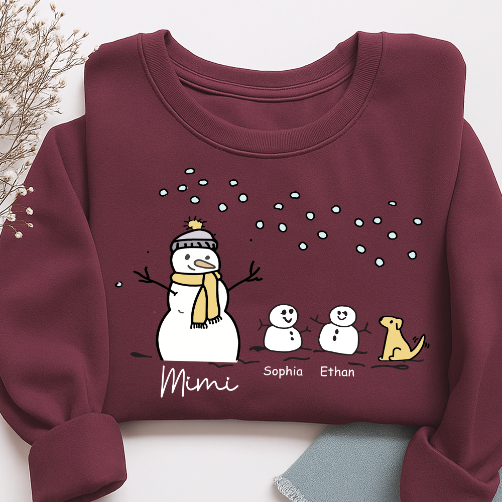 Mimi Snowman Dog with Grandkids – Christmas Gifts Sweatshirt