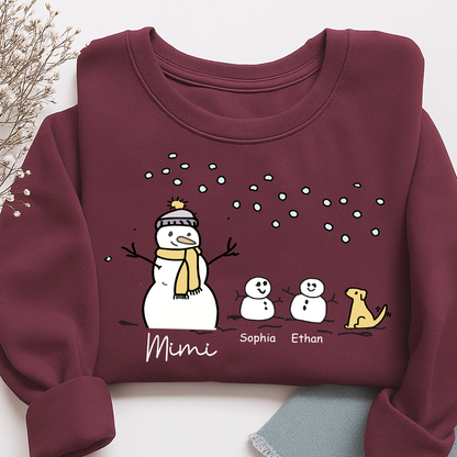 Mimi Snowman Dog with Grandkids – Christmas Gifts Sweatshirt