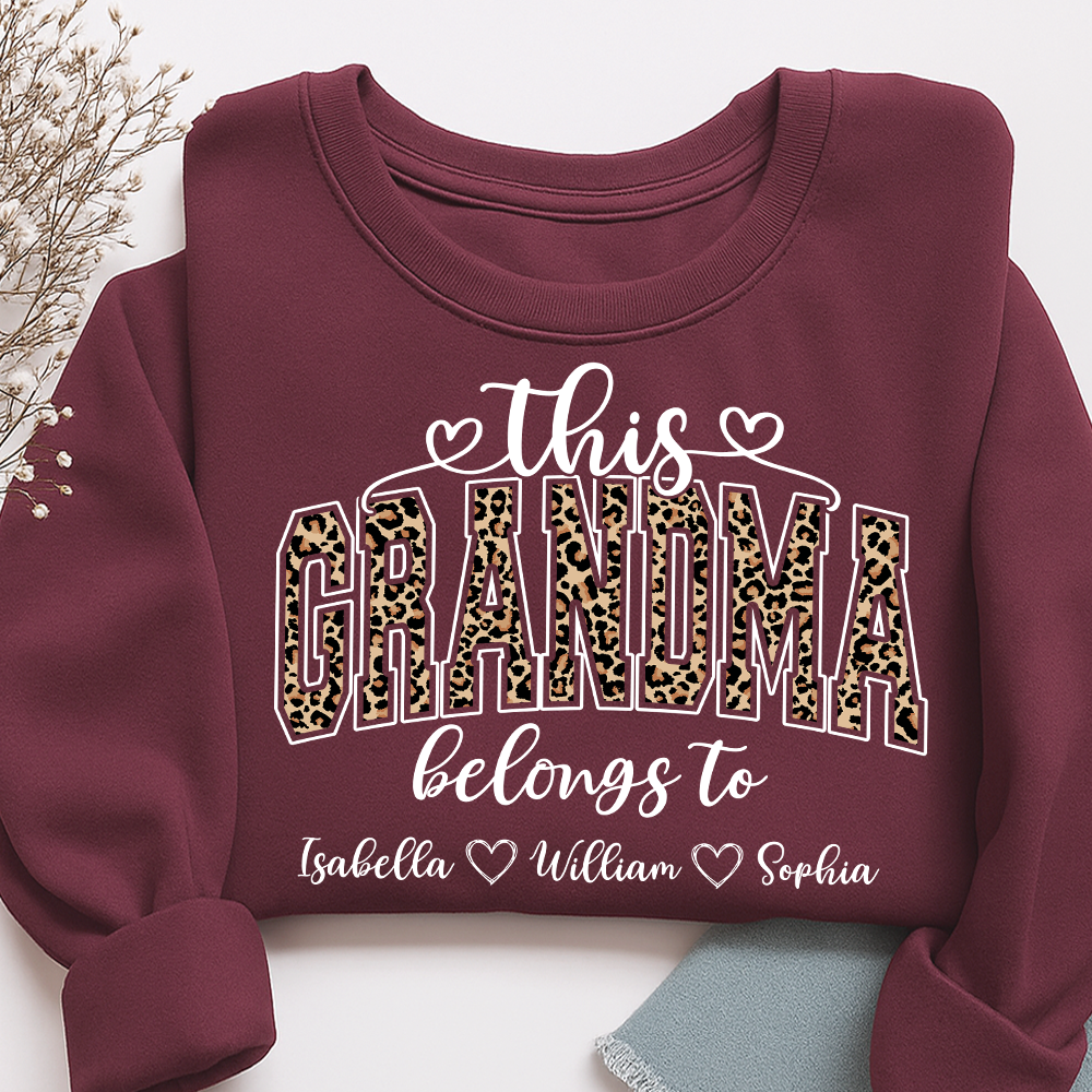 This Grandma Leopard Belongs To And Grandkids Sweatshirt