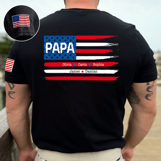 Custom Papa American Flag 4th Of July
