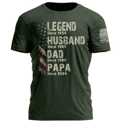Personalized Legend Husband Dad Papa Shirt – Custom Years Gift for Dad & Grandpa – Unique Christmas Gift for Him