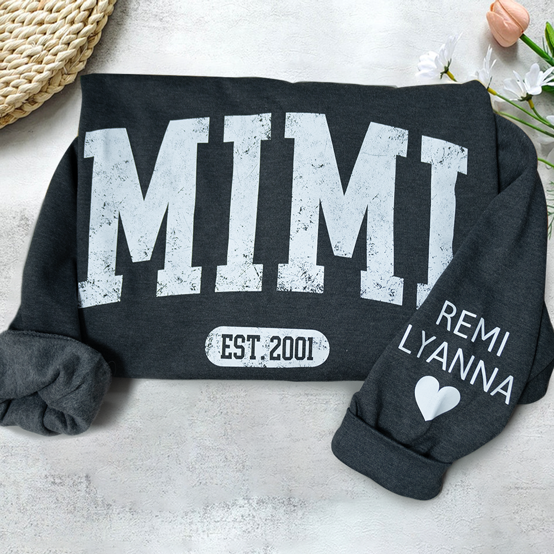 Custom Mimi Est Grandson And Granddaughter Sweatshirt