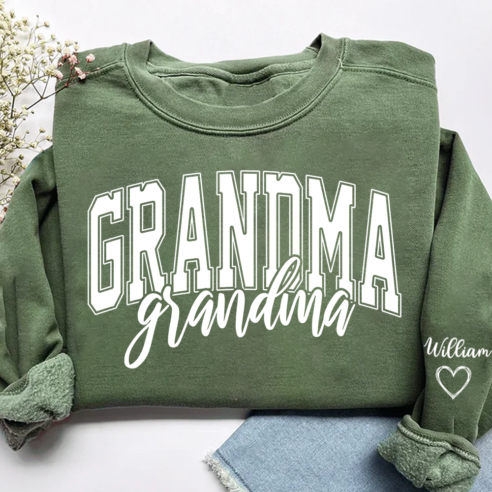 Grandma with Grandkids’ Names, Custom Gift for Grandma Sweatshirt
