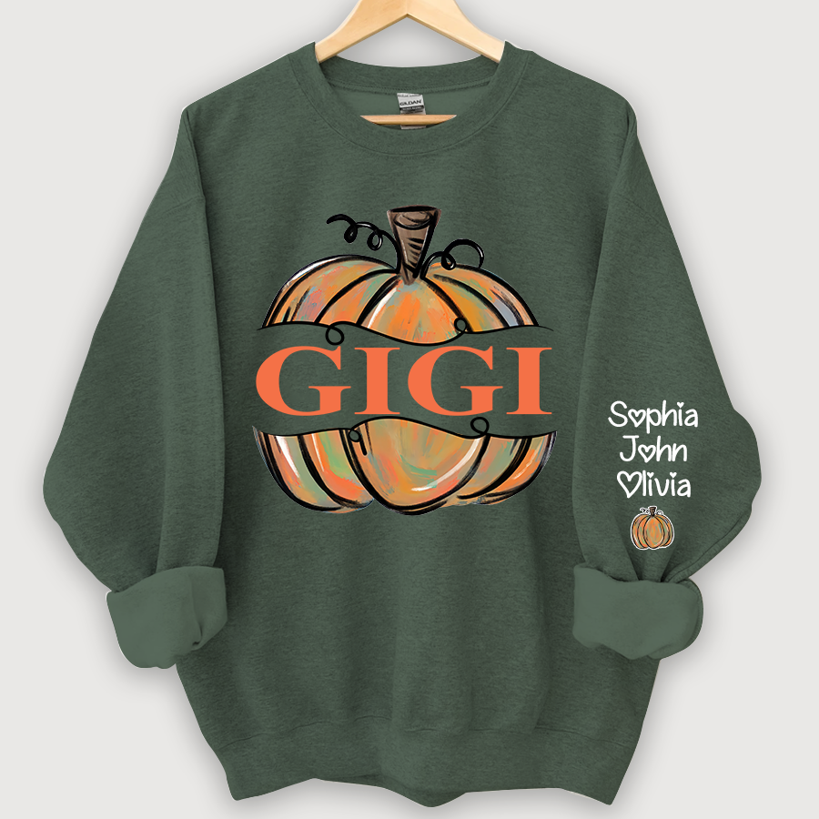 Personalized Gigi Pumpkins Color painted Autumn  Sweatshirt