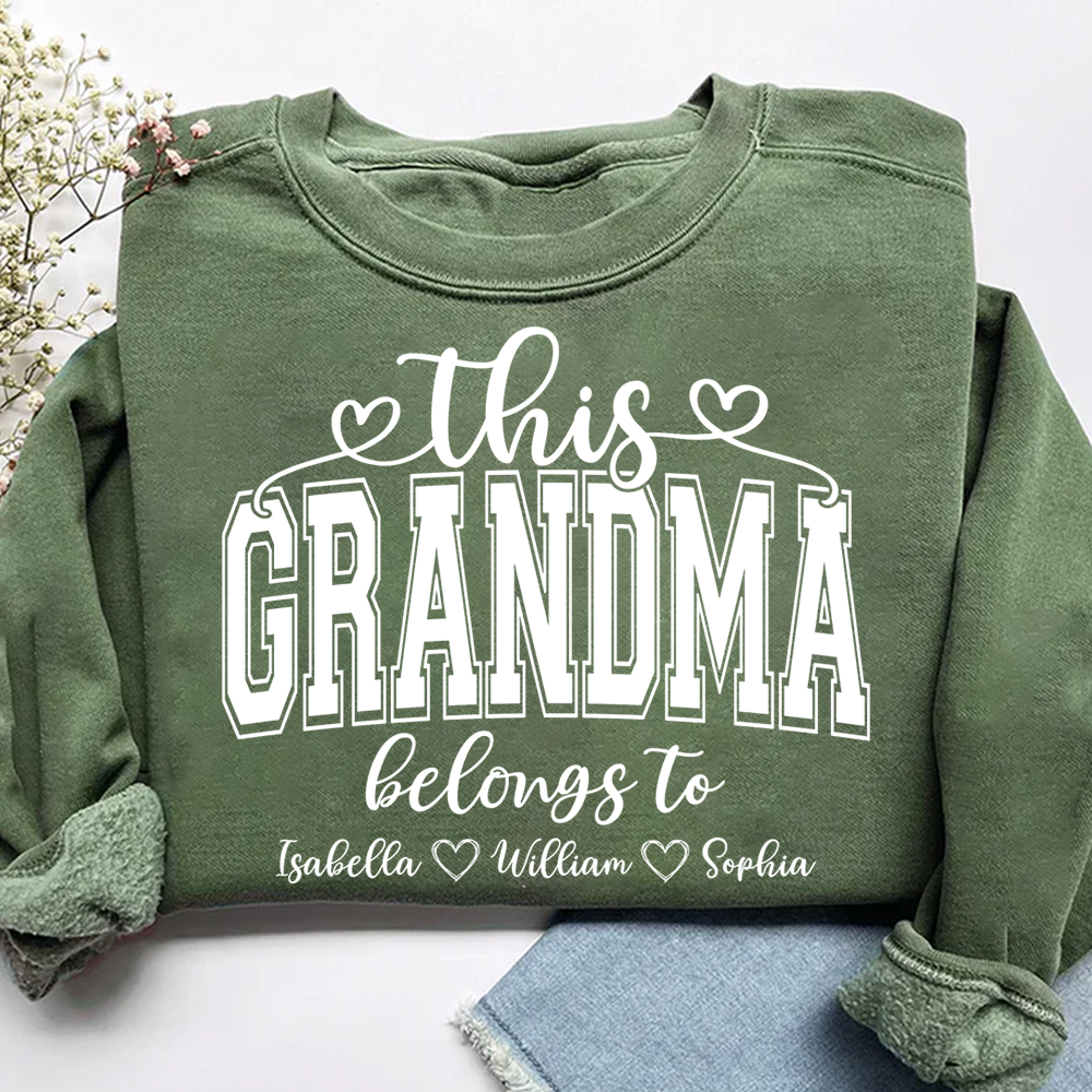Custom This Grandma Belongs To And Grandkids Sweatshirt