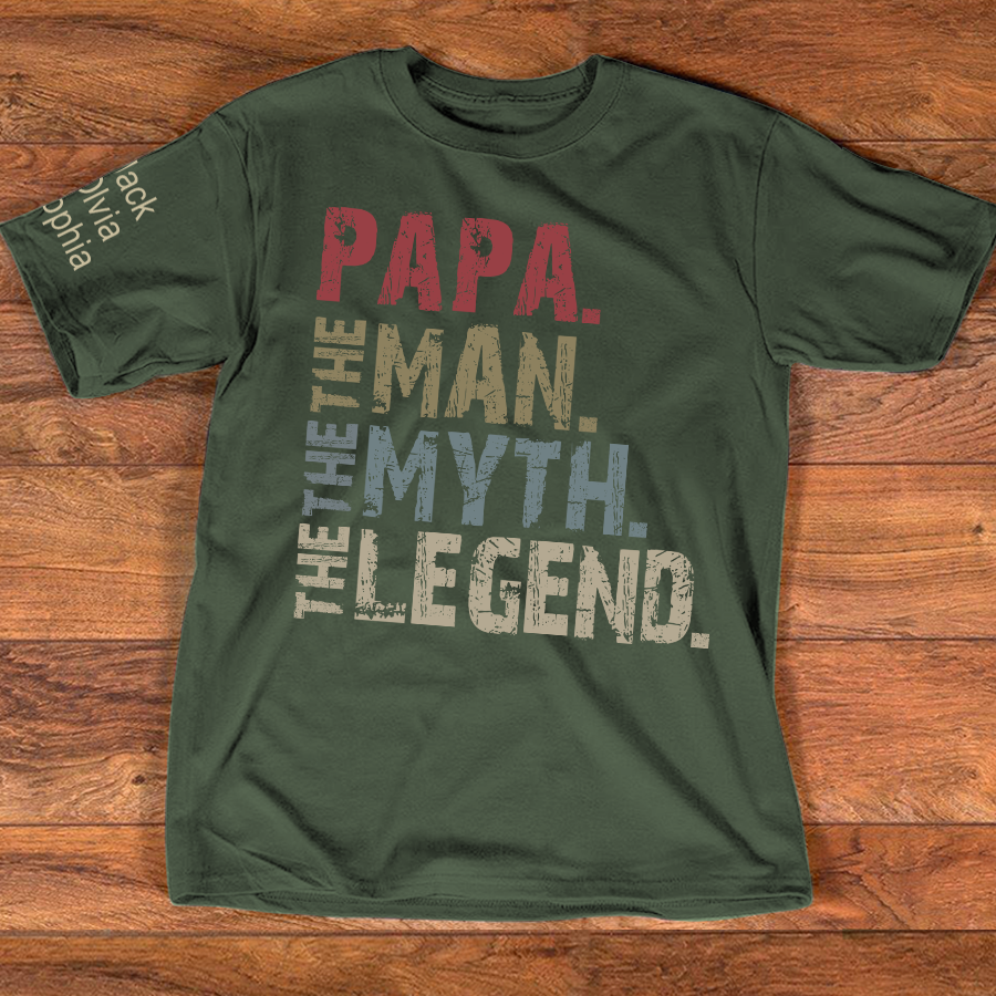 Papa The Man The Myth The Legend And Grandkids T-Shirt