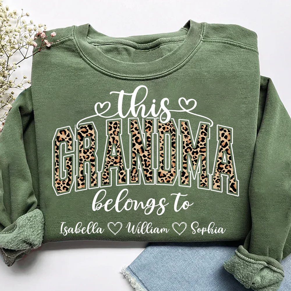 This Grandma Leopard Belongs To And Grandkids Sweatshirt