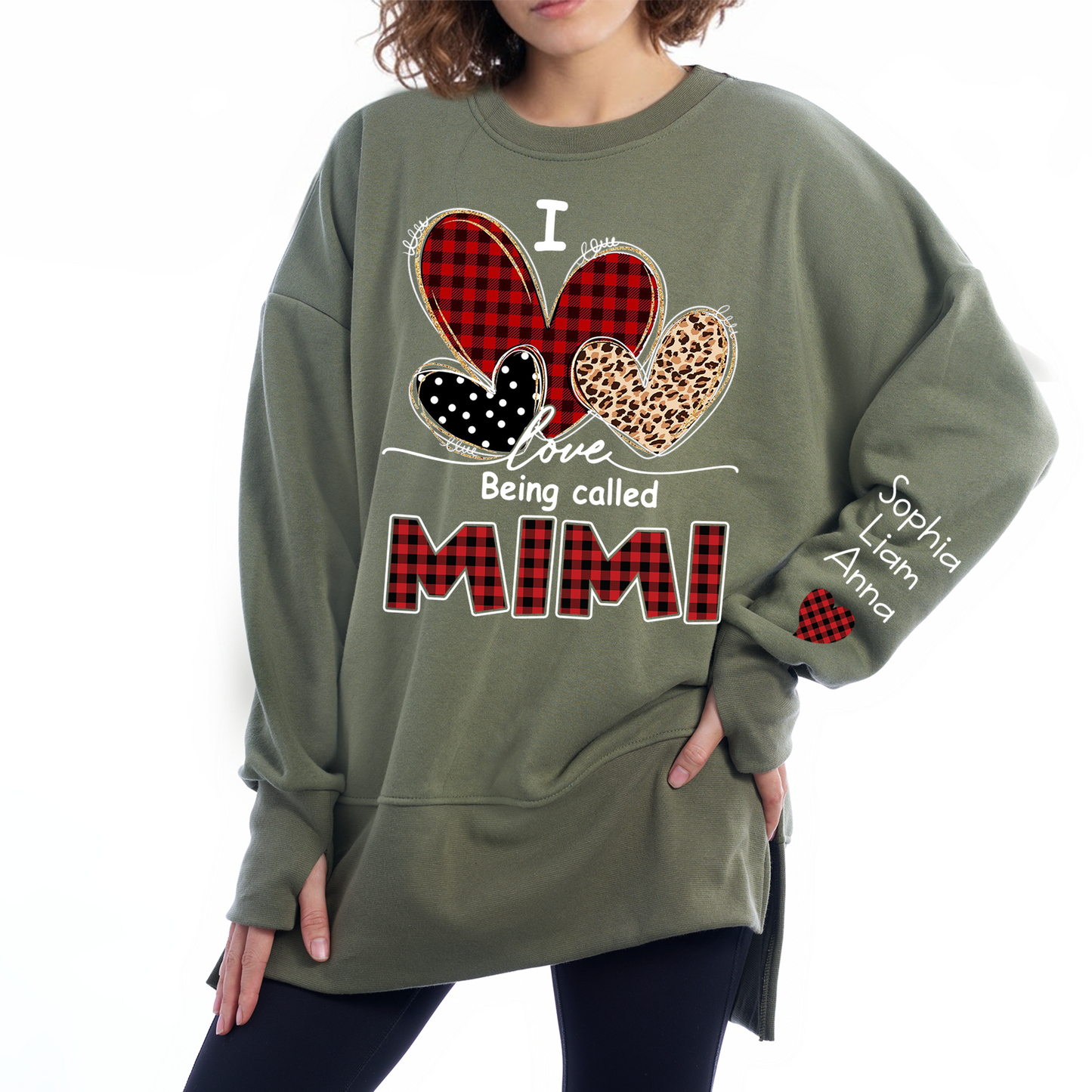 I Love Being Calling Mimi Oversized Sweatshirt, Personalized Grandma Shirt with Kids Names