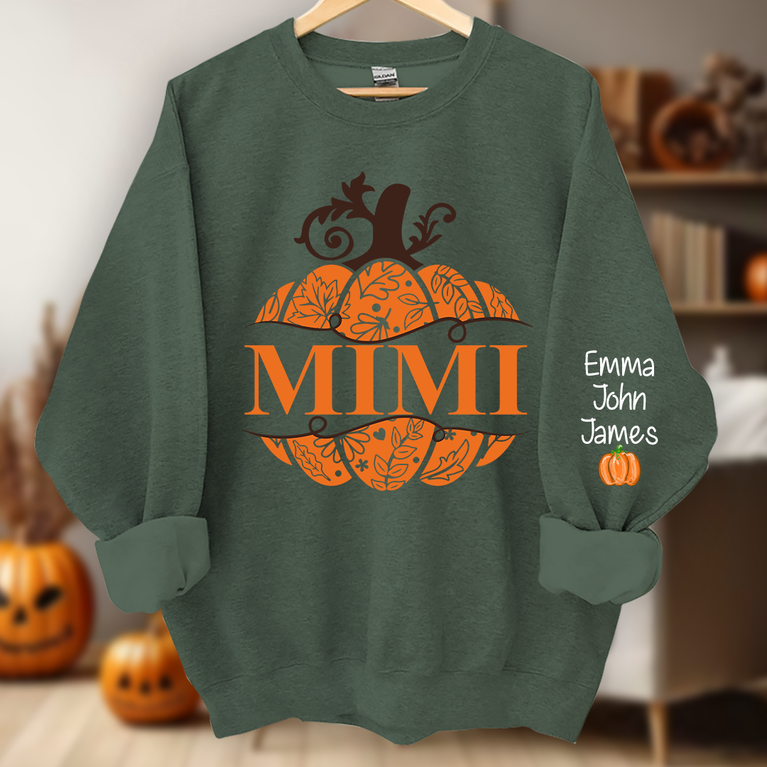 Mimi Pumpkin Wild Flowers And Grandkids Sweatshirt