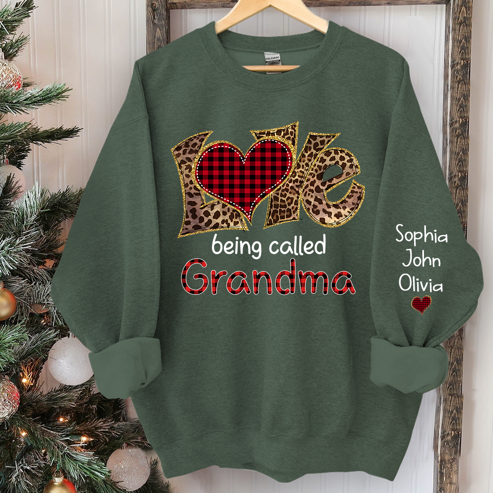 Love being called Grandma leopard And Grandkids Sweatshirt