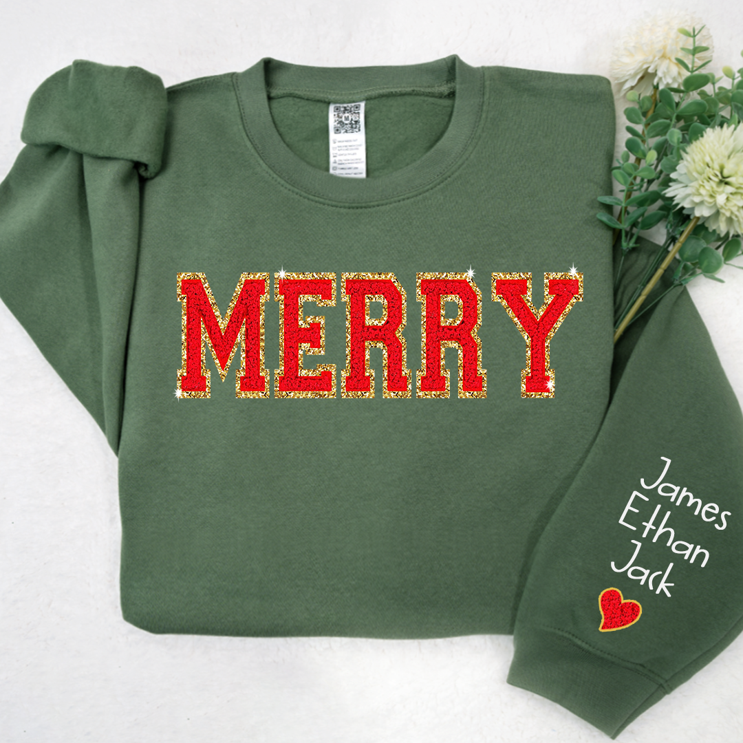 Merry Christmas Sweatshirt with Grandkids Winter Sweatshirt