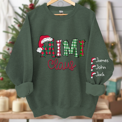 Merry Christmas Mimi, Grandma Claus Christmas and Grandkids Sweatshirt