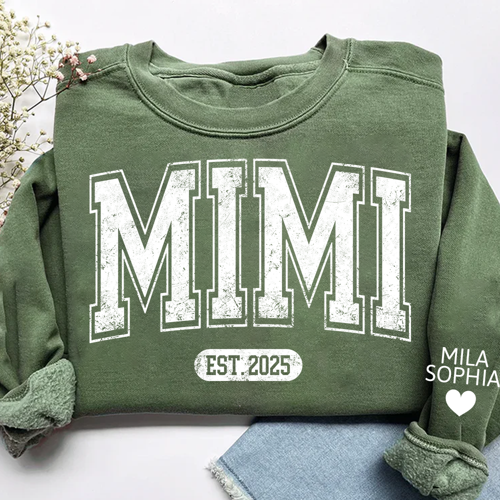 Mimi est with Grandkids’ Names, Custom Gift for Grandma Sweatshirt