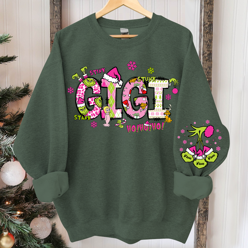 Custom Gigi And Grandkids Christmas 2024 Sweatshirt