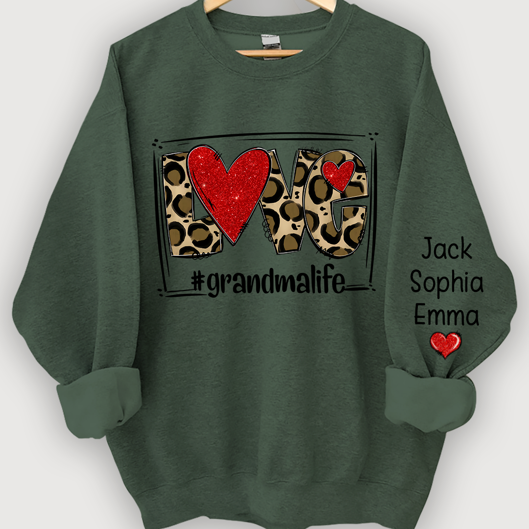 Glitter Love grandmalife leopard and kids Sweatshirt