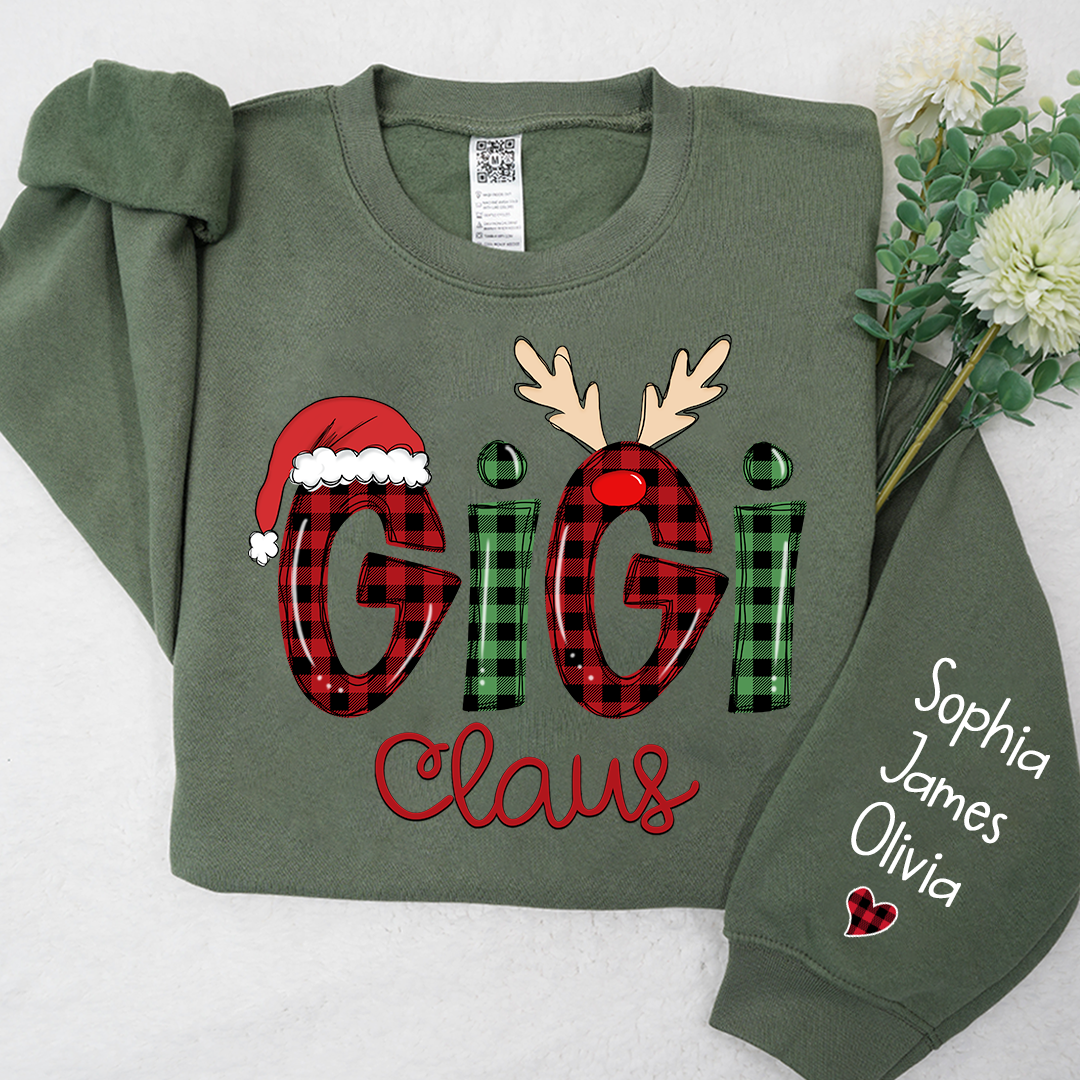 Merry Christmas Gigi claus caro with Grandkids Sweatshirt