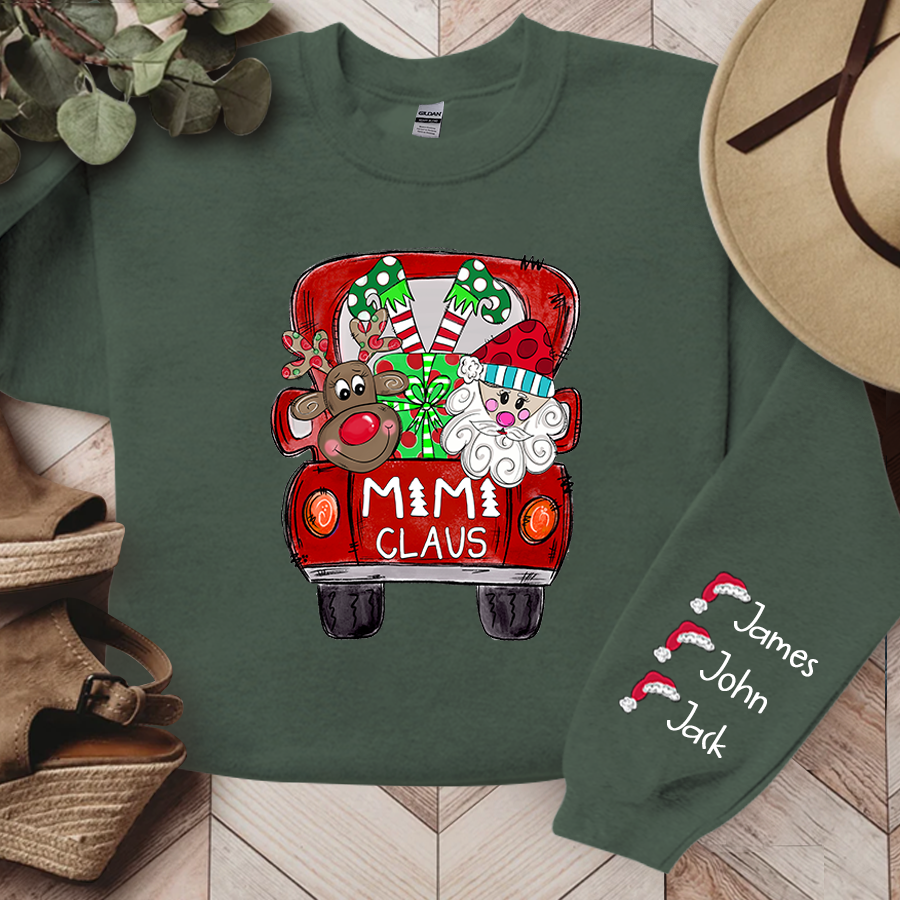 Mimi, Grandma Claus Truck Christmas and Grandkids Sweatshirt