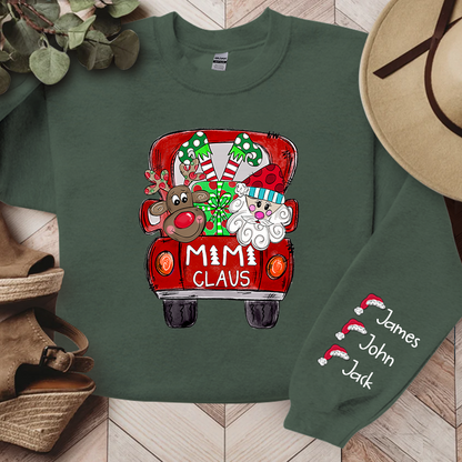Mimi, Grandma Claus Truck Christmas and Grandkids Sweatshirt