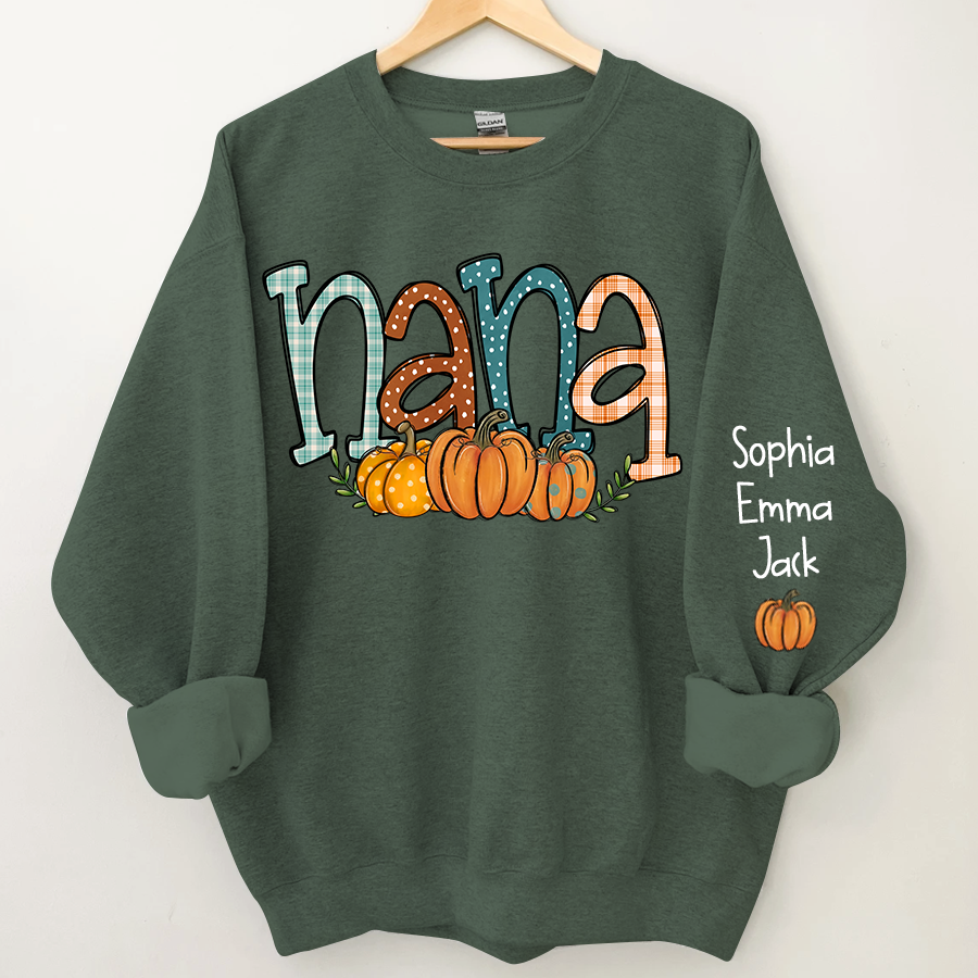 Nana Pumpkin And Grandkids Autumn Sweatshirt