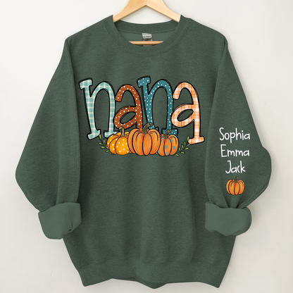 Nana Pumpkin And Grandkids Autumn Sweatshirt