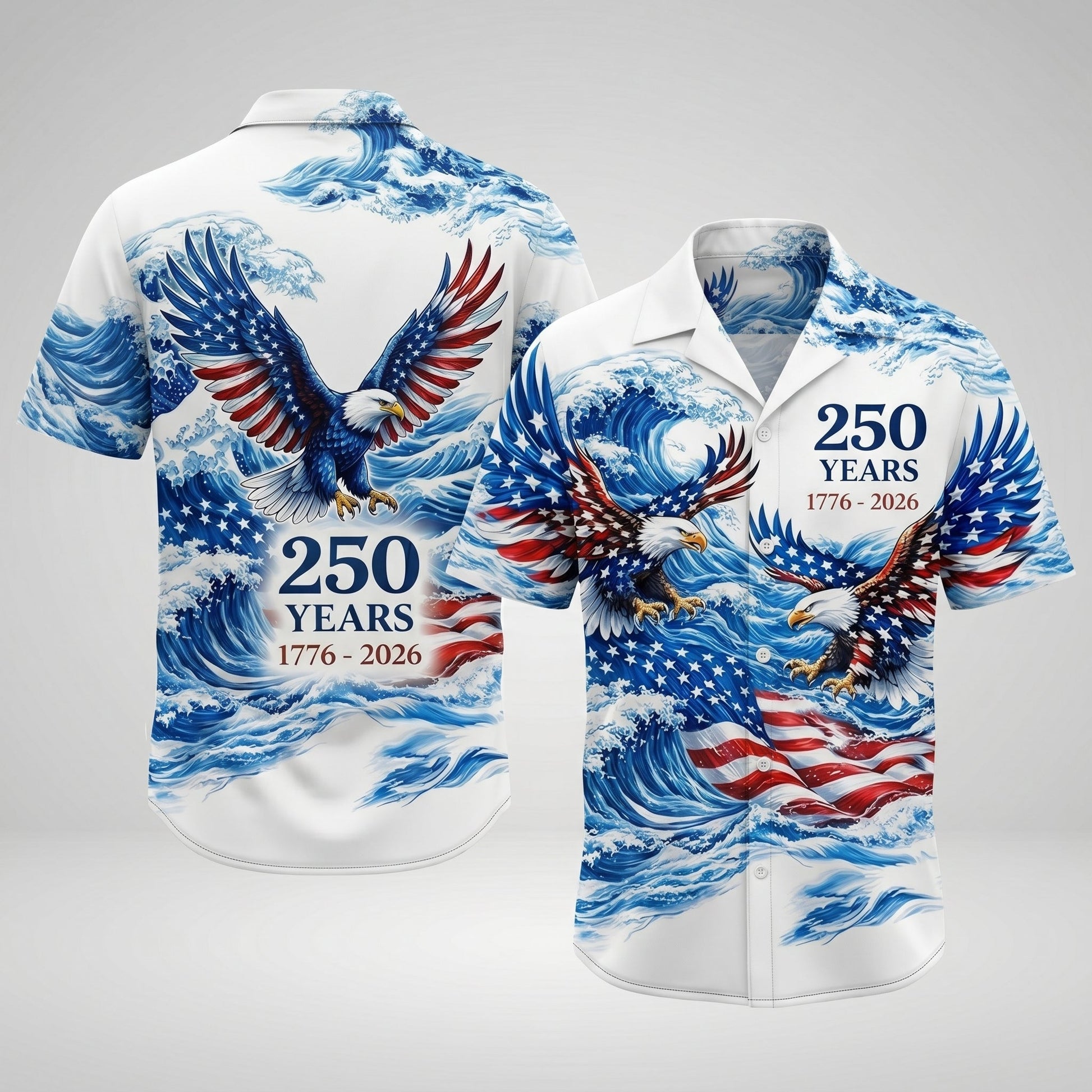 The America 250th Anniversary - Freedom Waves Hawaiian Shirt