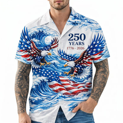 The America 250th Anniversary - Freedom Waves Hawaiian Shirt