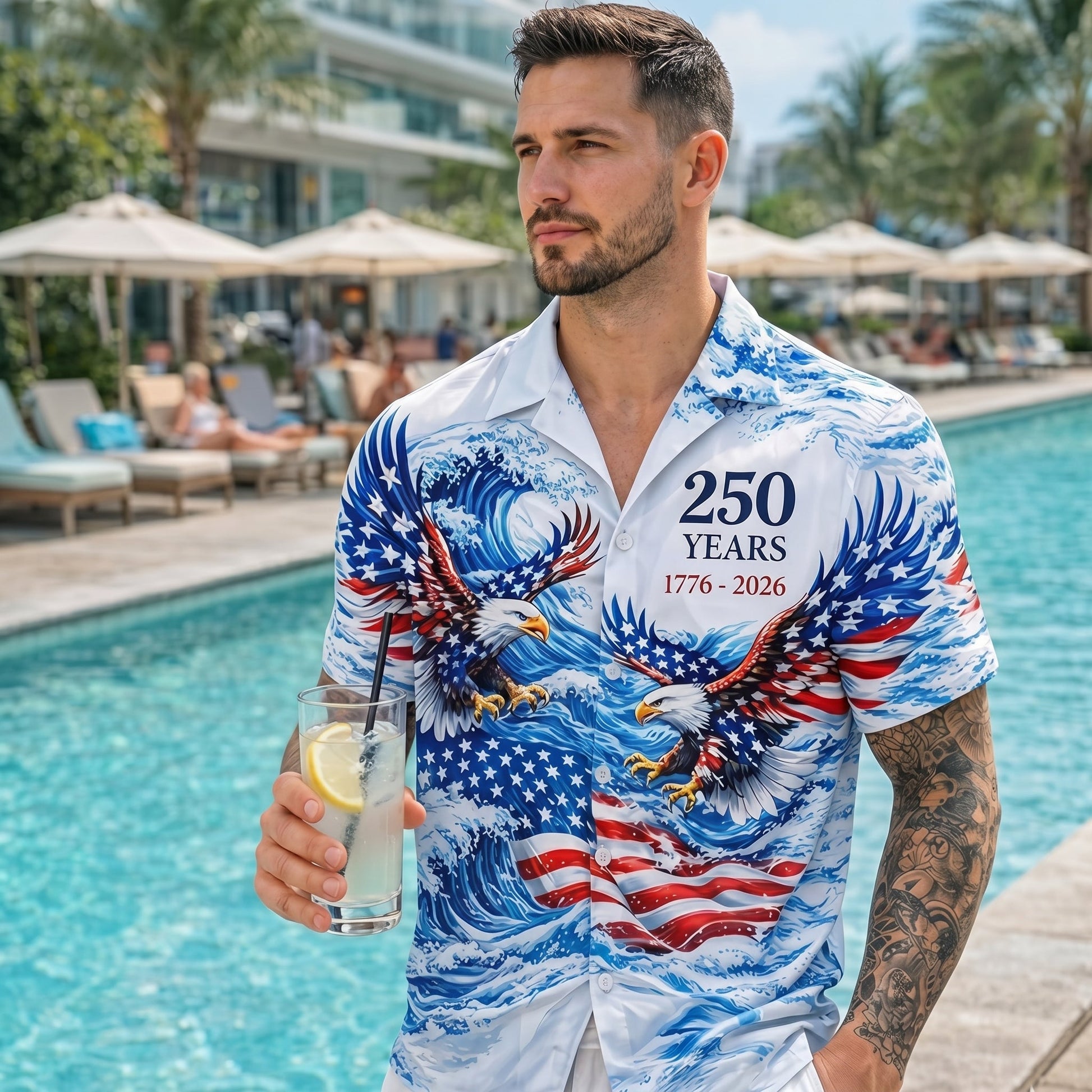 The America 250th Anniversary - Freedom Waves Hawaiian Shirt