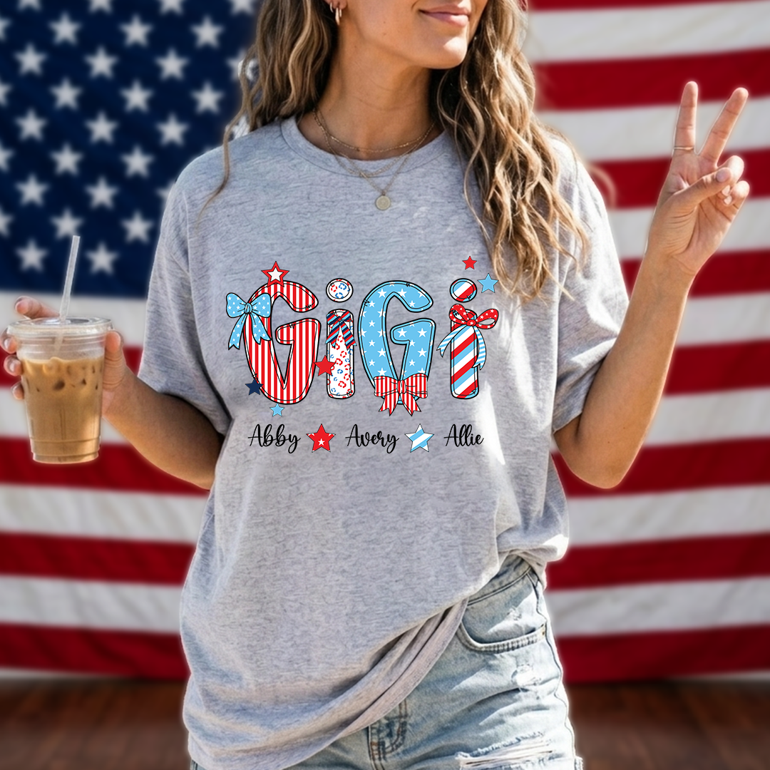 Patriotic American Flag Gigi Custom Gigi And Grandkids