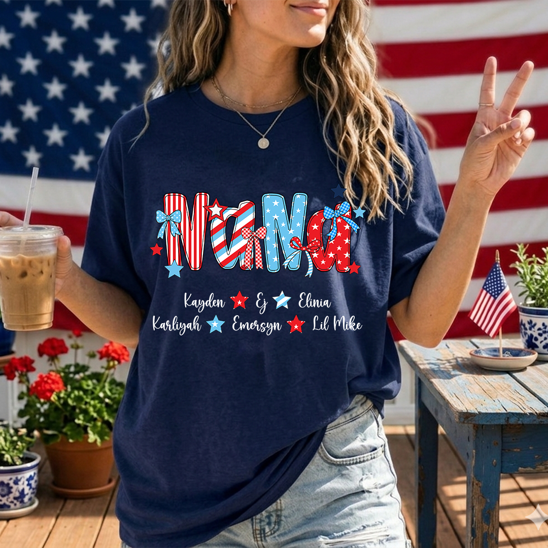 Patriotic American Flag Gigi Custom Gigi And Grandkids