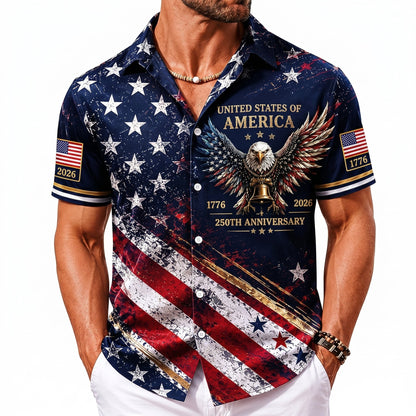The America 250th Anniversary "Freedom Eagle" Patriotic Button Down Shirt