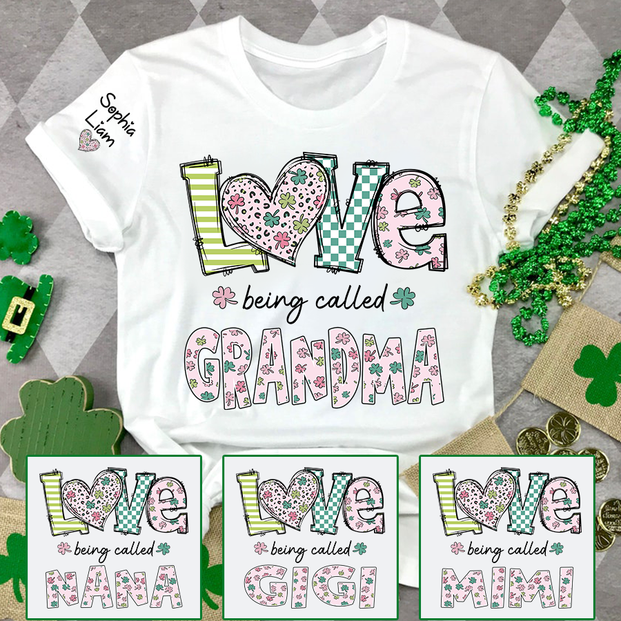 Love Being Called Grandma Shirt for Women, Custom Grandma Name Shirt, Floral Style Family T Shirt, Grandma Birthday or Holiday Gift