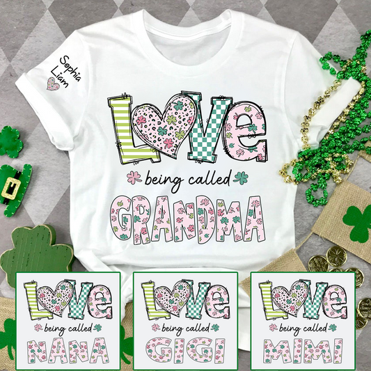 Love Being Called Grandma Shirt for Women, Custom Grandma Name Shirt, Floral Style Family T Shirt, Grandma Birthday or Holiday Gift