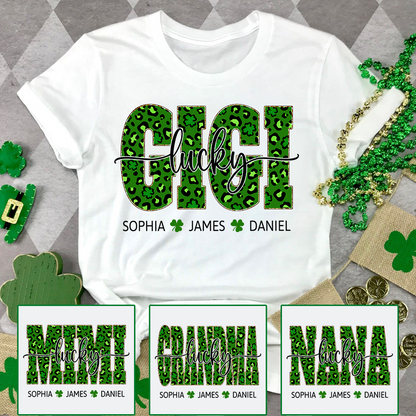 Lucky Gigi Shirt St Patrick’s Day, Personalized Gigi Shamrock Name Shirt