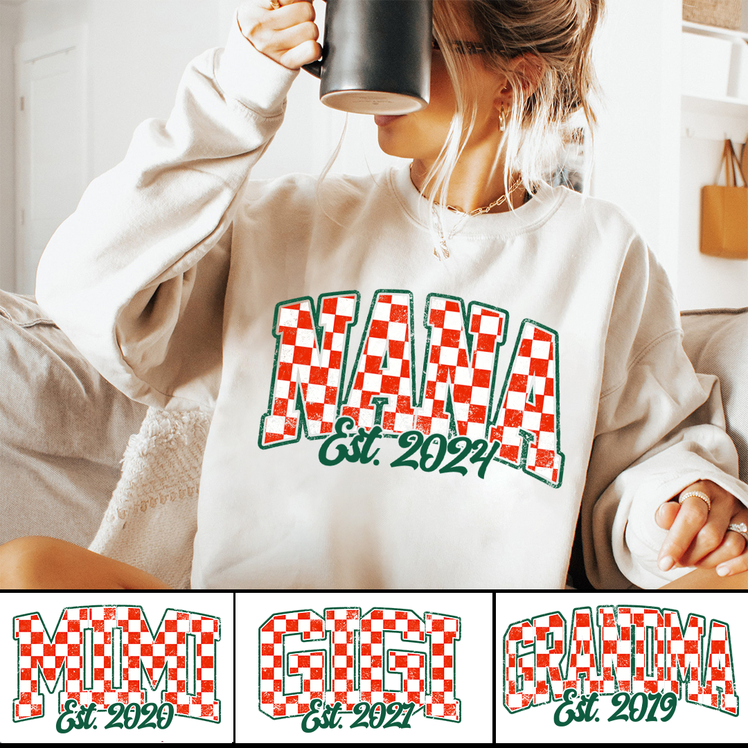 Personalized Nana Est Years Custom Christmas Sweatshirt