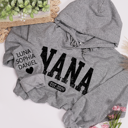 Personalize Mom Nana, Mimi, Grandma Gift Custom Name Kids CTH01 Hoodie
