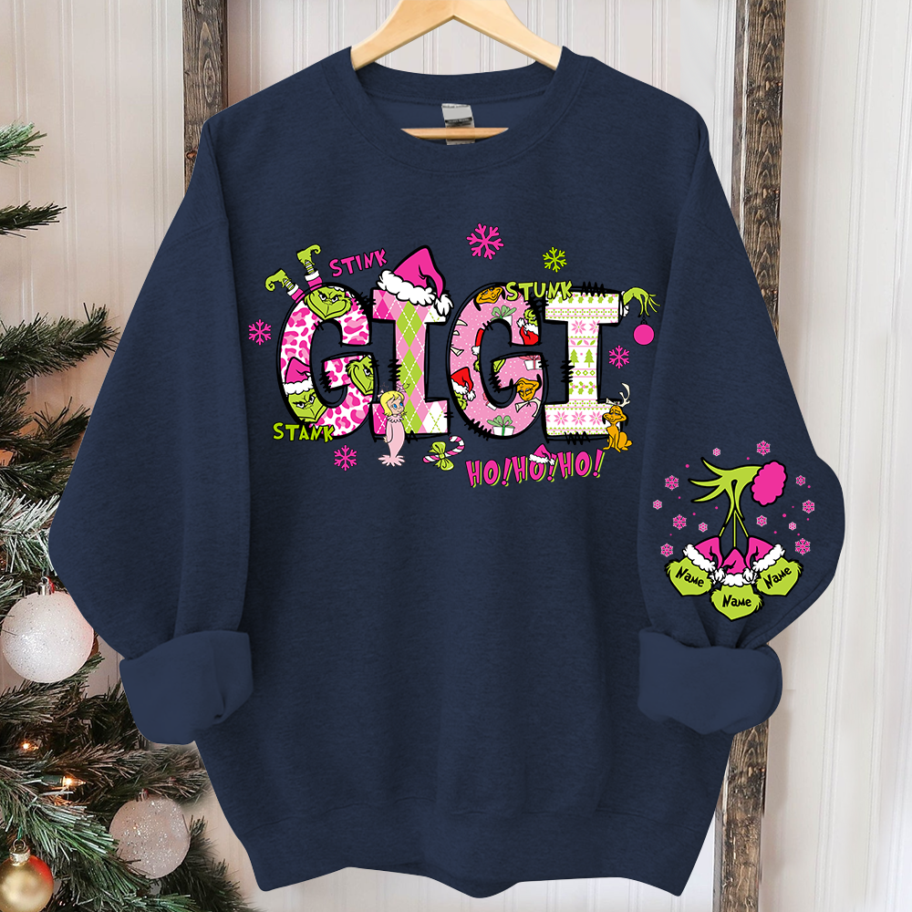 Custom Gigi And Grandkids Christmas 2024 Sweatshirt