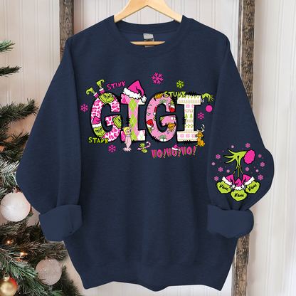 Custom Gigi And Grandkids Christmas 2024 Sweatshirt