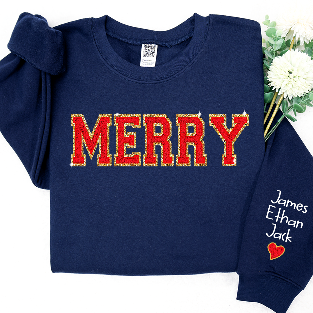 Merry Christmas Sweatshirt with Grandkids Winter Sweatshirt