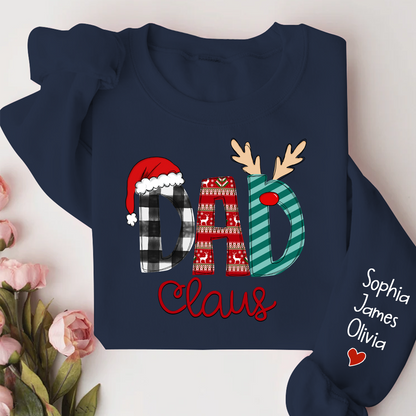 Dad Claus Merry Christmas Papa Claus Gift Custom Name Kids Sweatshirt