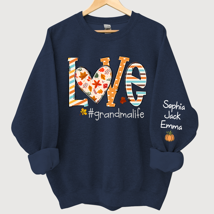 Autumn love grandmalife and grandkids Sweatshirt