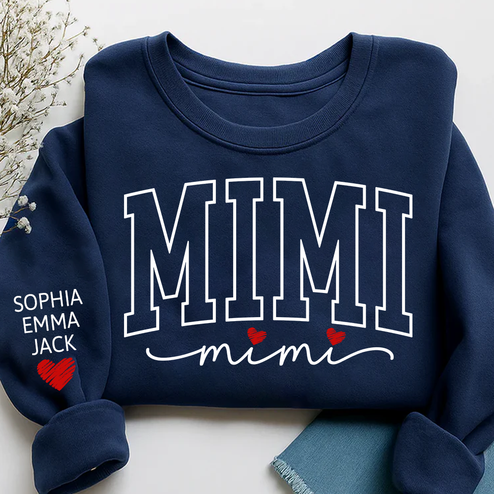 Personalized Mimi And Grandkids Heart Sweatshirt