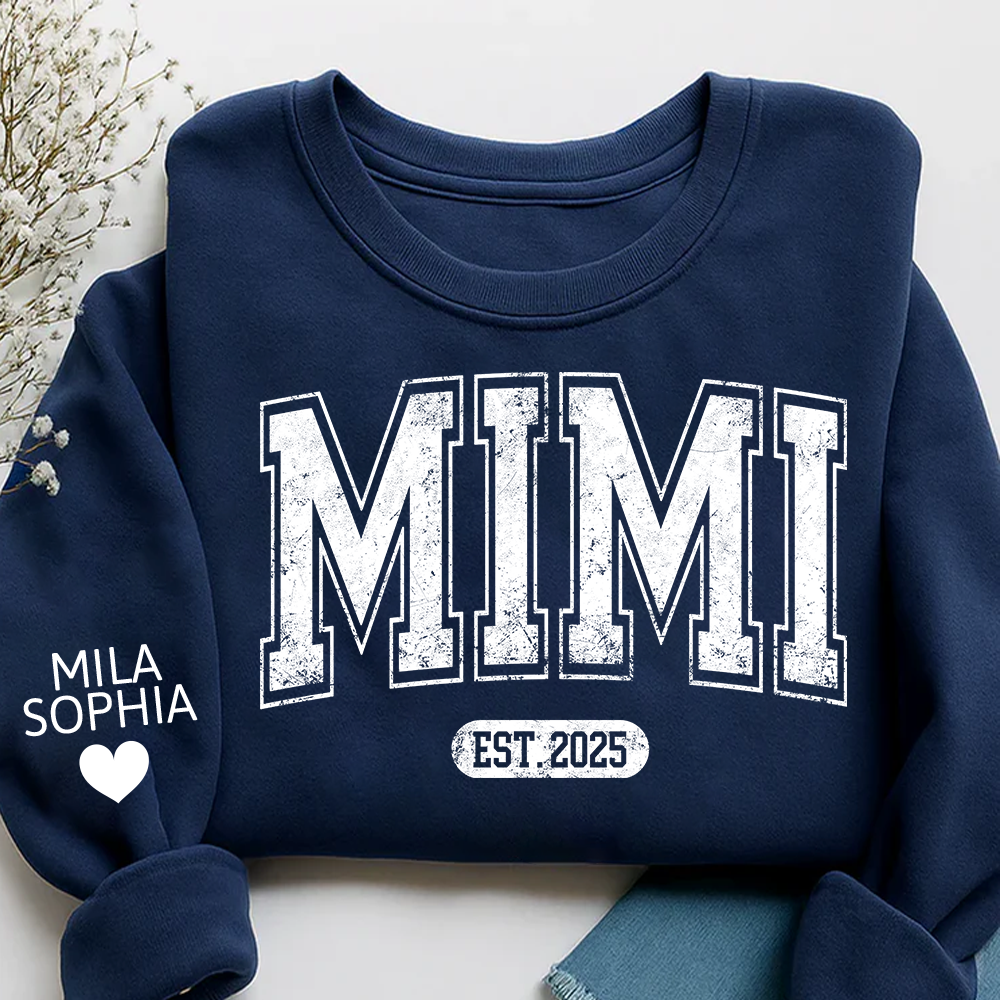 Mimi est with Grandkids’ Names, Custom Gift for Grandma Sweatshirt