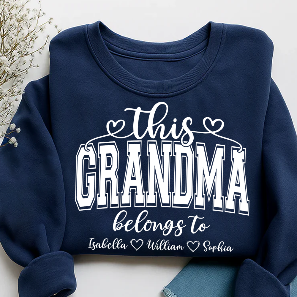 Custom This Grandma Belongs To And Grandkids Sweatshirt
